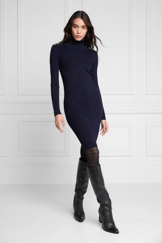 Holland Cooper Kensington Jumper Dress Ink Navy Women Dresses Holland Cooper Kensington Jumper Dress Ink Navy Women Dresses