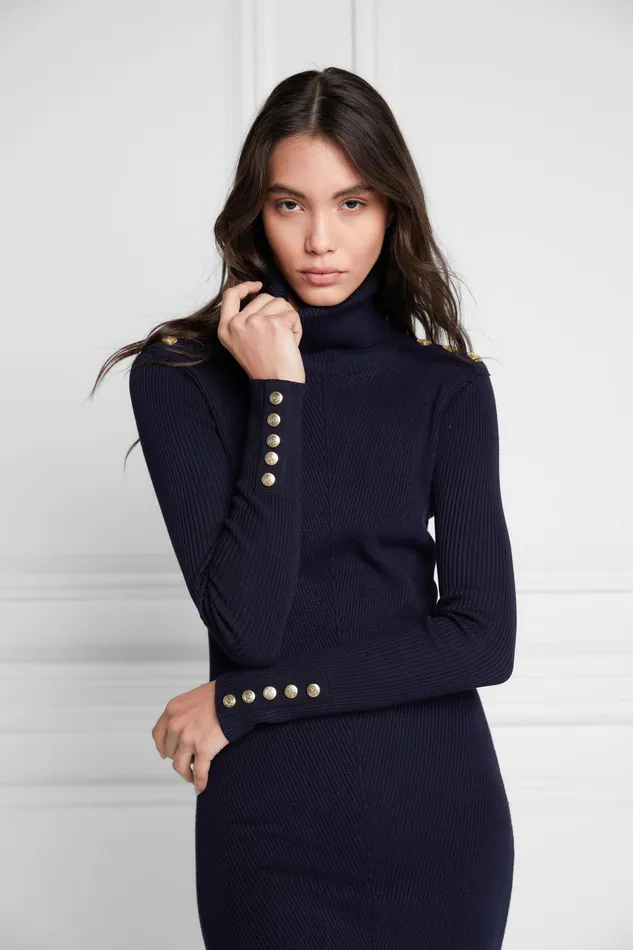 Holland Cooper Kensington Jumper Dress Ink Navy Women Dresses Holland Cooper Kensington Jumper Dress Ink Navy Women Dresses