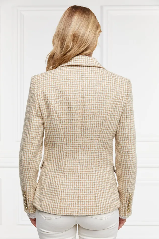 Holland Cooper Knightsbridge Blazer Camel Puppy Tooth Women Tailoring
