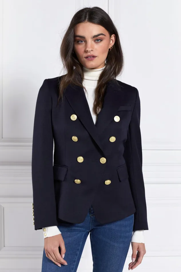 Holland Cooper Knightsbridge Blazer Navy Barathea Women Tailoring