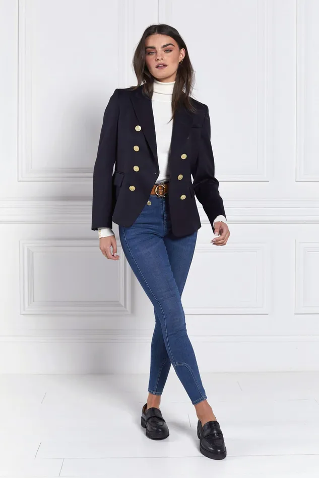 Holland Cooper Knightsbridge Blazer Navy Barathea Women Tailoring