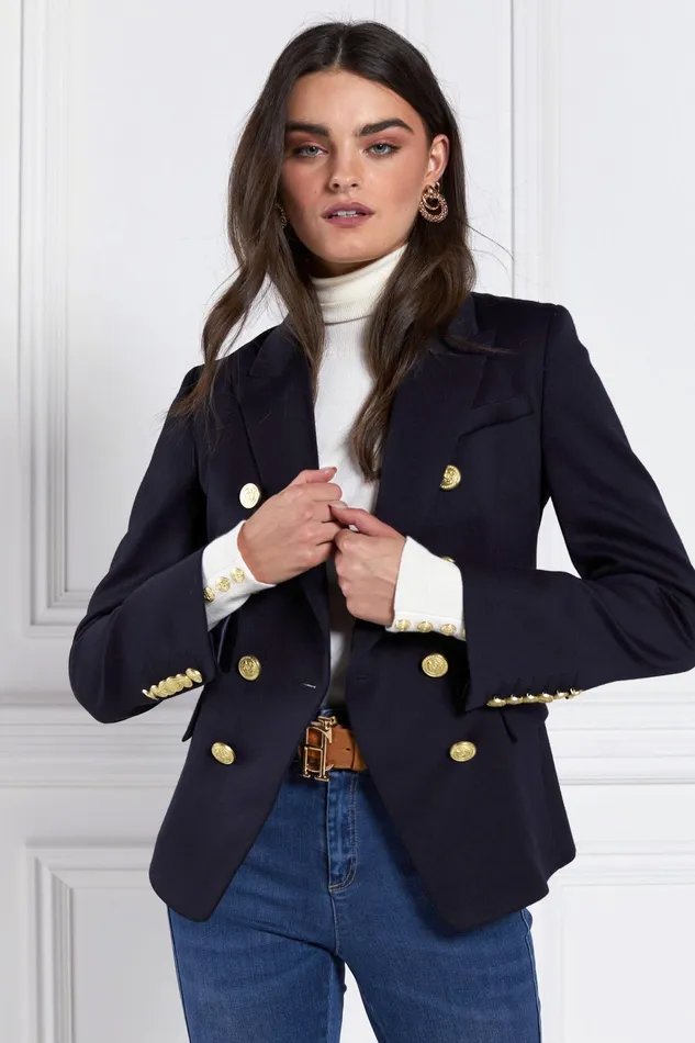 Holland Cooper Knightsbridge Blazer Navy Barathea Women Tailoring