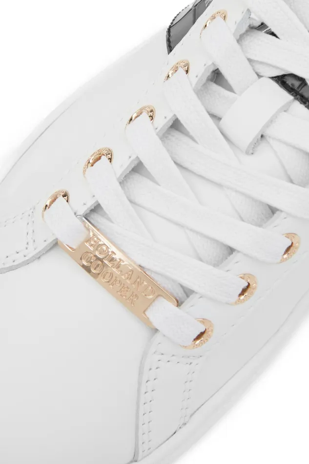 Holland Cooper Knightsbridge Court Trainer Black Croc Women Trainers Holland Cooper Knightsbridge Court Trainer Black Croc Women Trainers