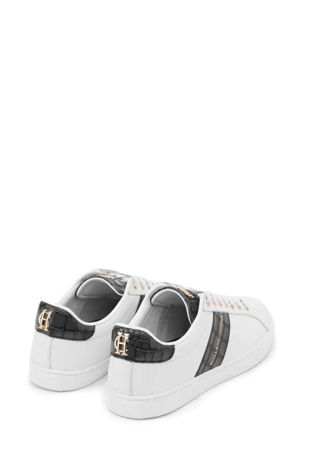Holland Cooper Knightsbridge Court Trainer Black Croc Women Trainers Holland Cooper Knightsbridge Court Trainer Black Croc Women Trainers