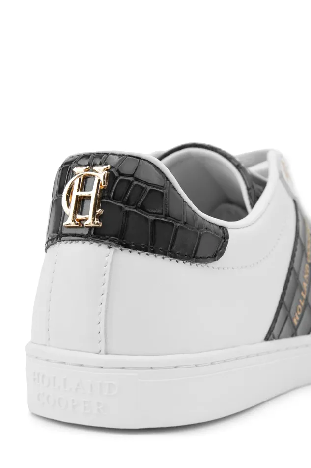 Holland Cooper Knightsbridge Court Trainer Black Croc Women Trainers Holland Cooper Knightsbridge Court Trainer Black Croc Women Trainers