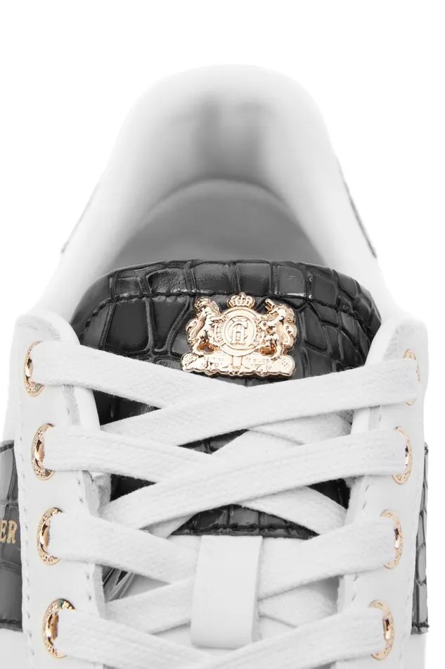 Holland Cooper Knightsbridge Court Trainer Black Croc Women Trainers Holland Cooper Knightsbridge Court Trainer Black Croc Women Trainers