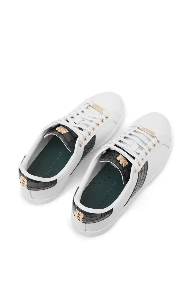 Holland Cooper Knightsbridge Court Trainer Black Croc Women Trainers Holland Cooper Knightsbridge Court Trainer Black Croc Women Trainers