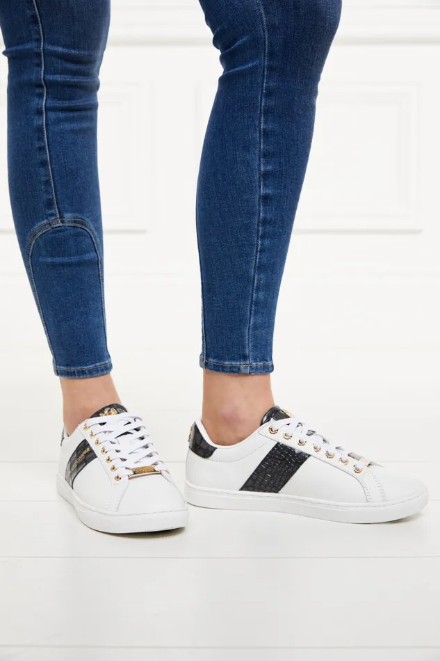 Holland Cooper Knightsbridge Court Trainer Black Croc Women Trainers Holland Cooper Knightsbridge Court Trainer Black Croc Women Trainers