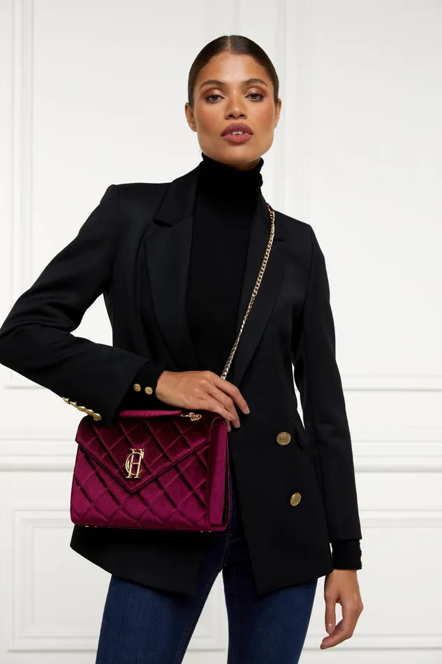 Holland Cooper Knightsbridge Shoulder Bag Merlot Velvet Women Shoulder Bags Holland Cooper Knightsbridge Shoulder Bag Merlot Velvet Women Shoulder Bags