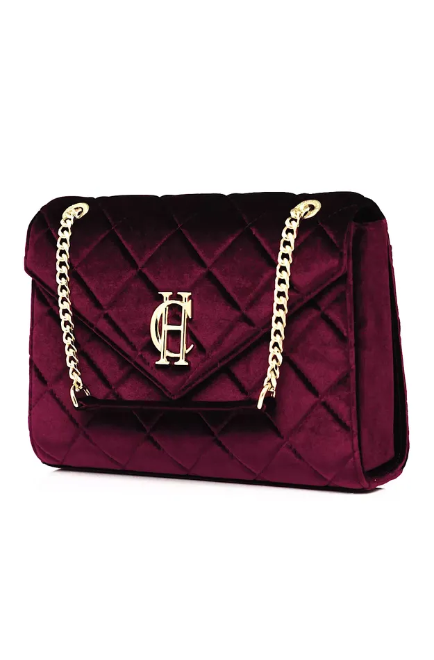Holland Cooper Knightsbridge Shoulder Bag Merlot Velvet Women Shoulder Bags Holland Cooper Knightsbridge Shoulder Bag Merlot Velvet Women Shoulder Bags