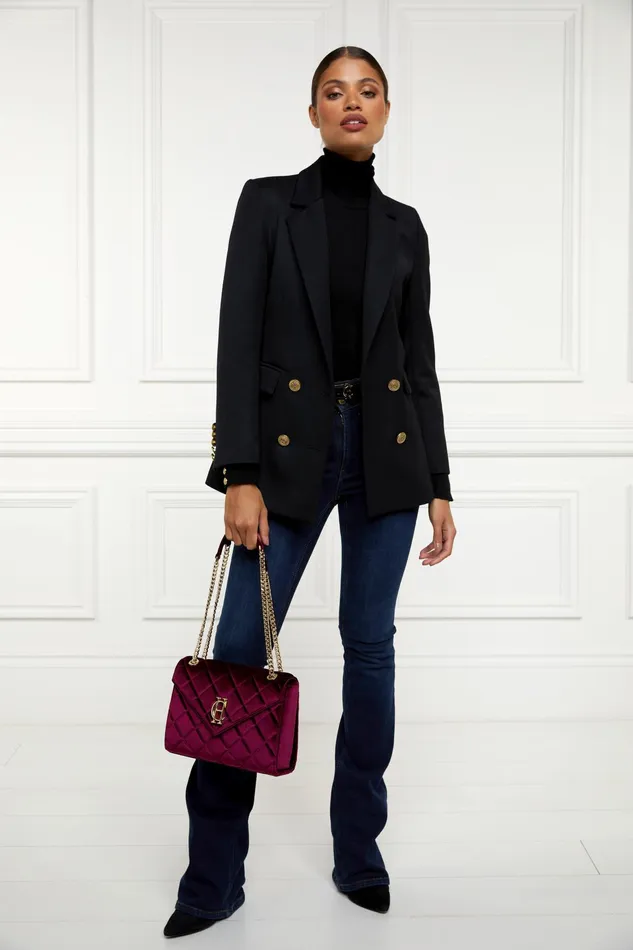 Holland Cooper Knightsbridge Shoulder Bag Merlot Velvet Women Shoulder Bags Holland Cooper Knightsbridge Shoulder Bag Merlot Velvet Women Shoulder Bags