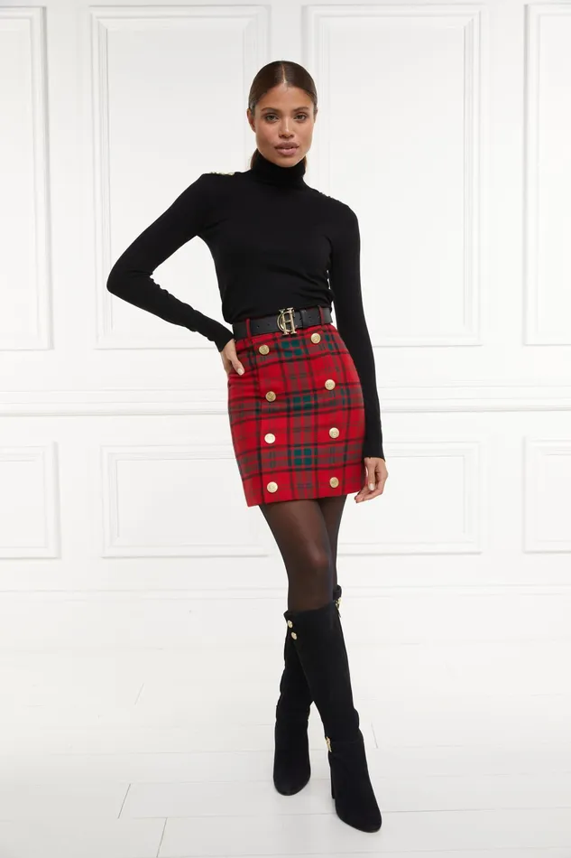 Holland Cooper Knightsbridge Skirt Red Tartan Women Tailoring