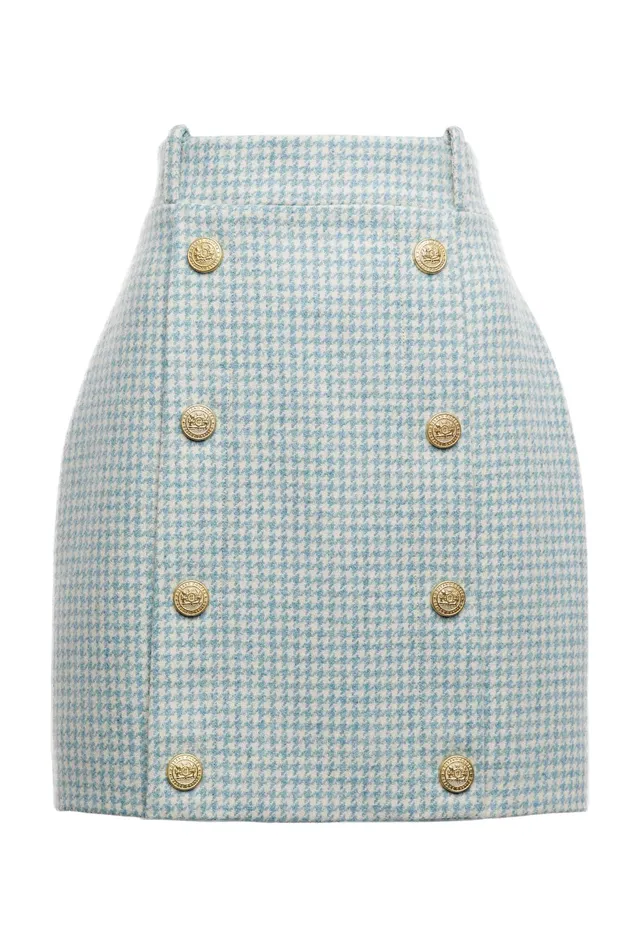 Holland Cooper Knightsbridge Skirt Teal Houndstooth Women Tailoring Holland Cooper Knightsbridge Skirt Teal Houndstooth Women Tailoring