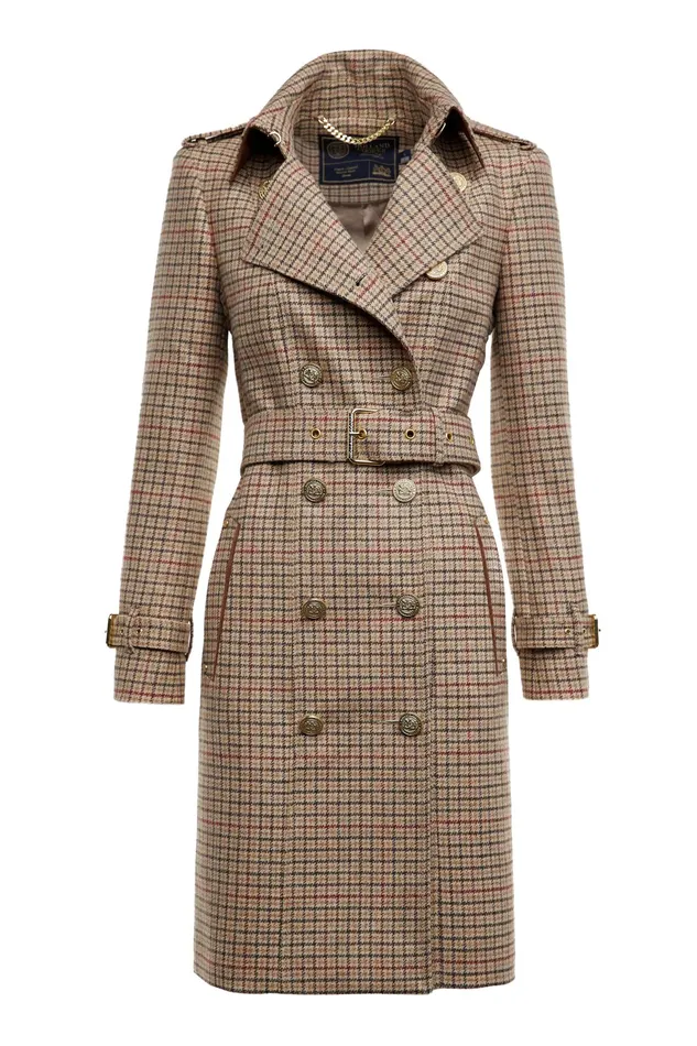 Holland Cooper Marlborough Trench Coat Charlton Tweed Women Tailoring