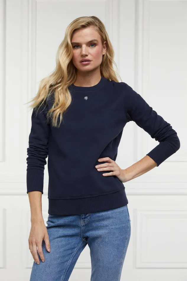 Holland Cooper Monogram Crew Neck Sweat Ink Navy Women Sweatshirts