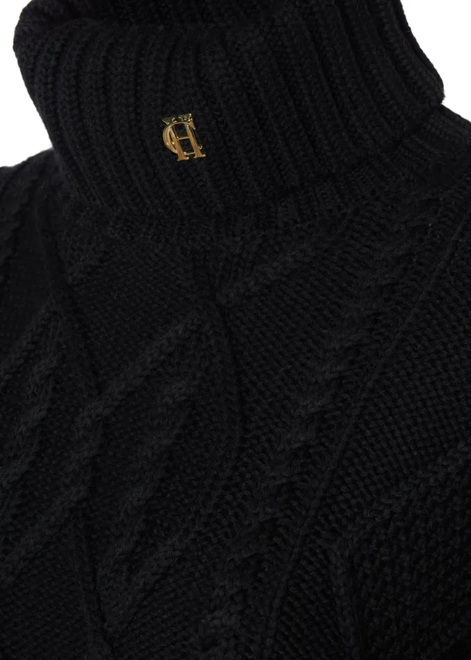 Holland Cooper Noveli Cable Knit Black Women Knitwear Holland Cooper Noveli Cable Knit Black Women Knitwear