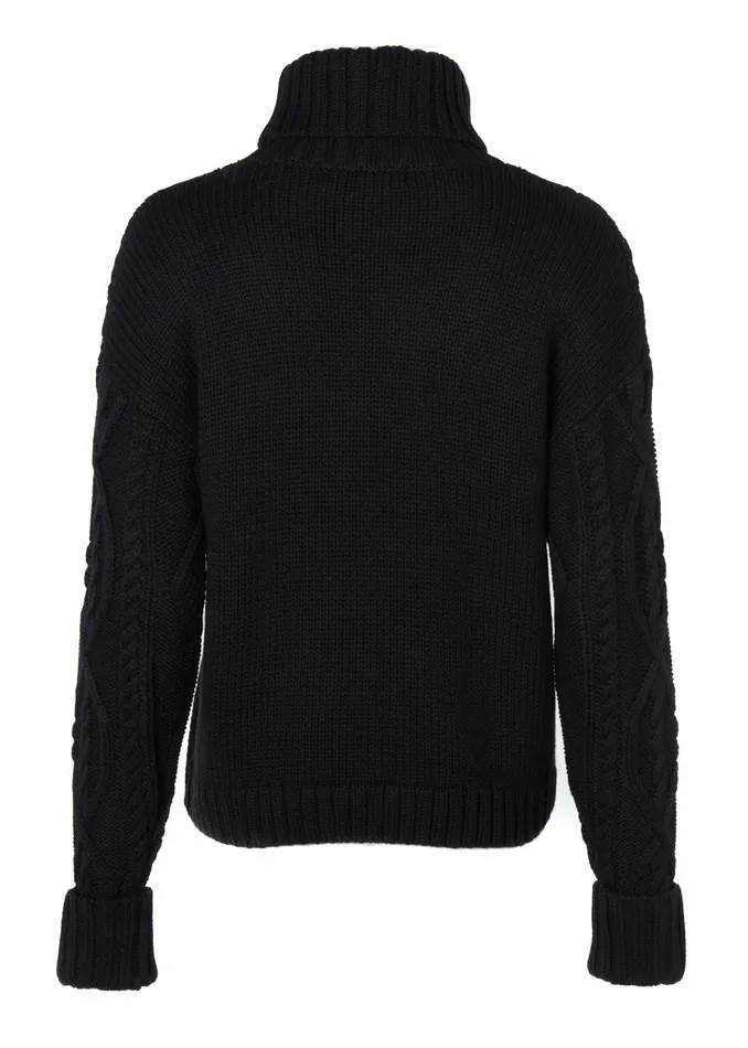 Holland Cooper Noveli Cable Knit Black Women Knitwear Holland Cooper Noveli Cable Knit Black Women Knitwear