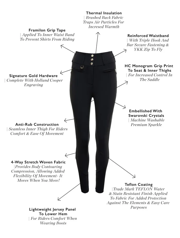 Holland Cooper Premium High Rise Breeches Black Women Breeches Holland Cooper Premium High Rise Breeches Black Women Breeches