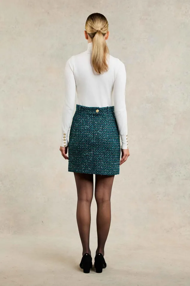 Holland Cooper Regency Skirt Emerald Boucle Women Skirts Holland Cooper Regency Skirt Emerald Boucle Women Skirts