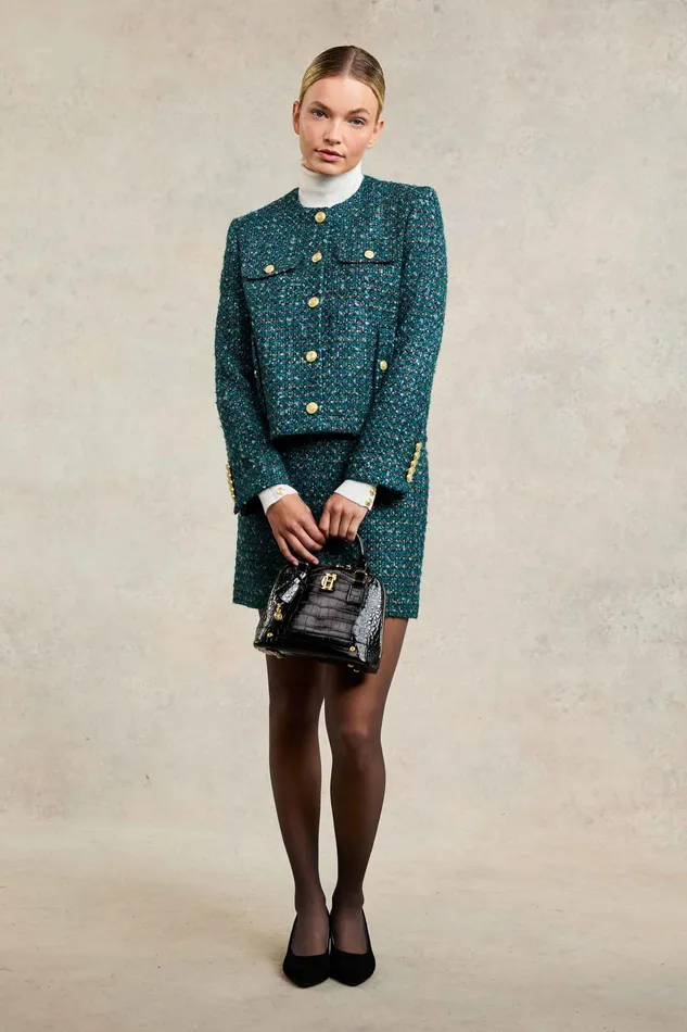 Holland Cooper Regency Skirt Emerald Boucle Women Skirts Holland Cooper Regency Skirt Emerald Boucle Women Skirts