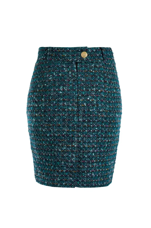 Holland Cooper Regency Skirt Emerald Boucle Women Skirts Holland Cooper Regency Skirt Emerald Boucle Women Skirts