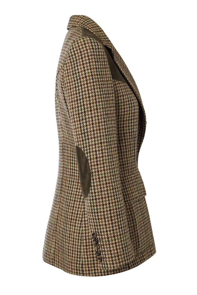 Holland Cooper Single Breasted Field Blazer Hailes Green Tweed Women Tailoring