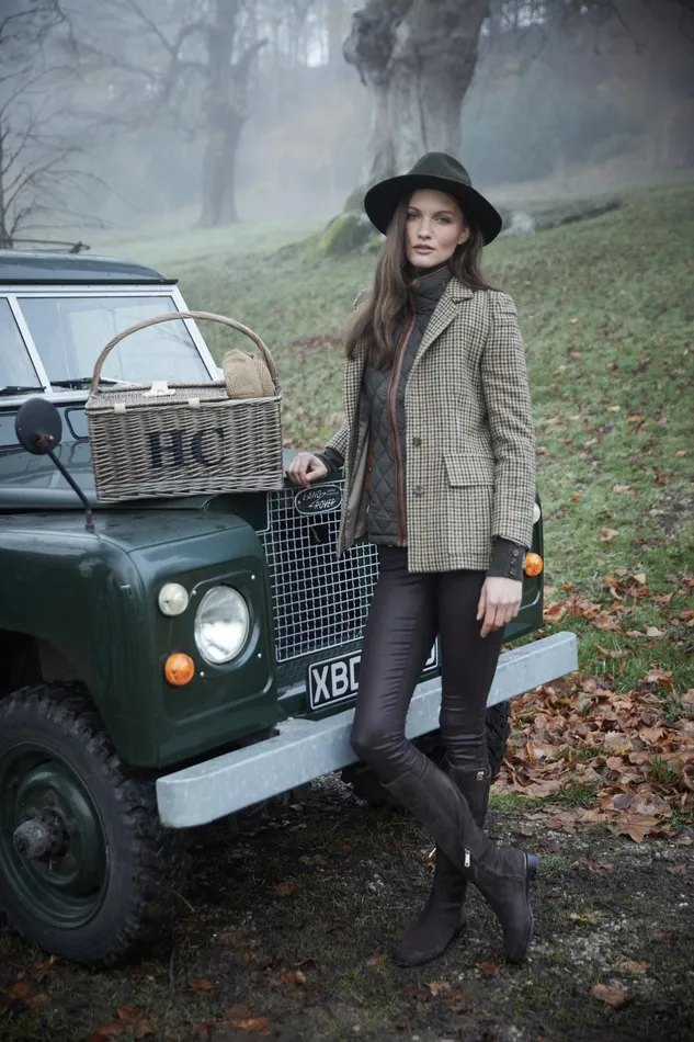 Holland Cooper Single Breasted Field Blazer Hailes Green Tweed Women Tailoring
