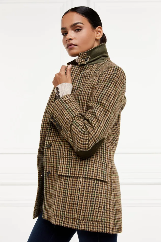 Holland Cooper Single Breasted Field Blazer Hailes Green Tweed Women Tailoring