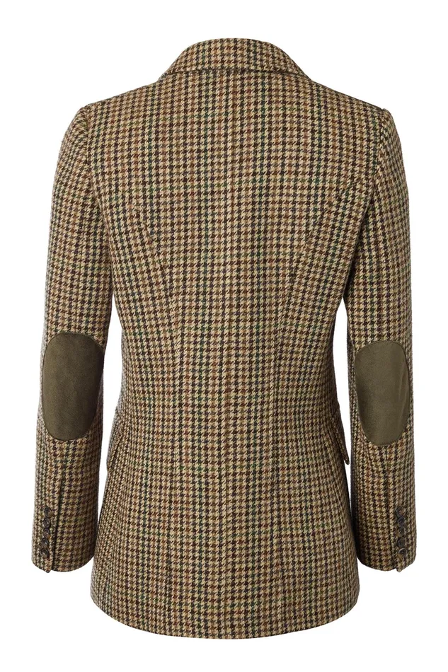 Holland Cooper Single Breasted Field Blazer Hailes Green Tweed Women Tailoring