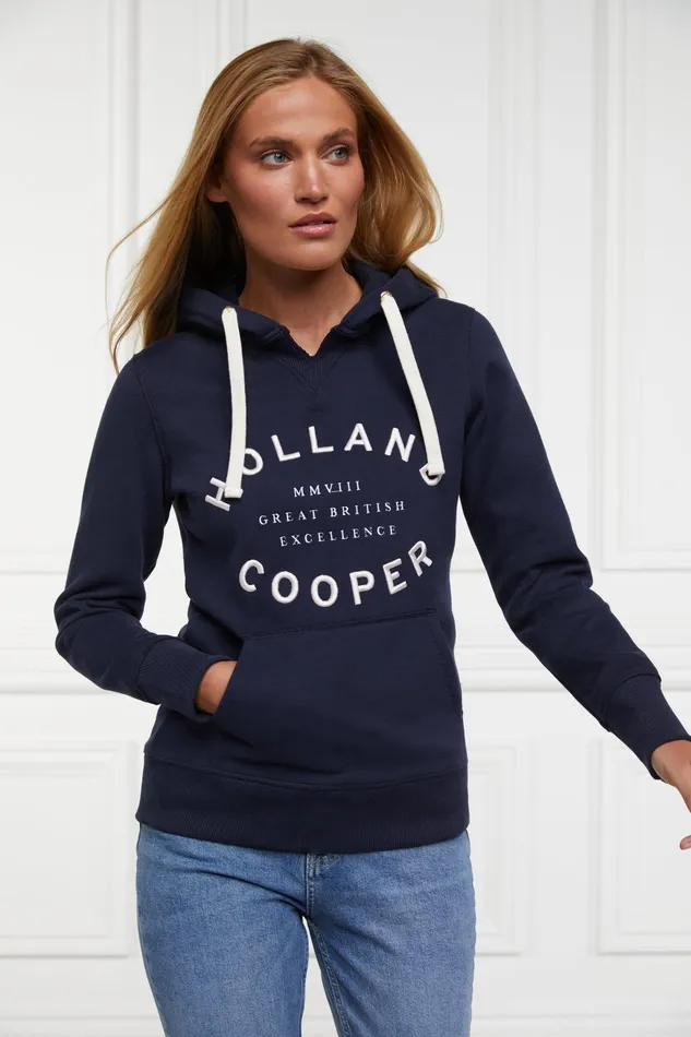 Holland Cooper Varsity Hoodie Ink Navy Women Hoodies