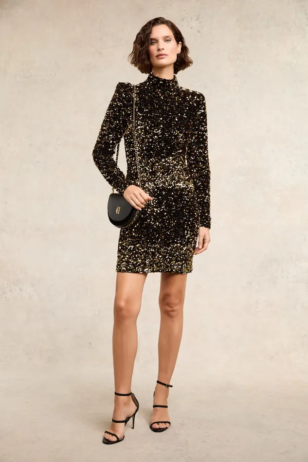 Holland Cooper Victoria Sequin Mini Dress Women Dresses Holland Cooper Victoria Sequin Mini Dress Women Dresses