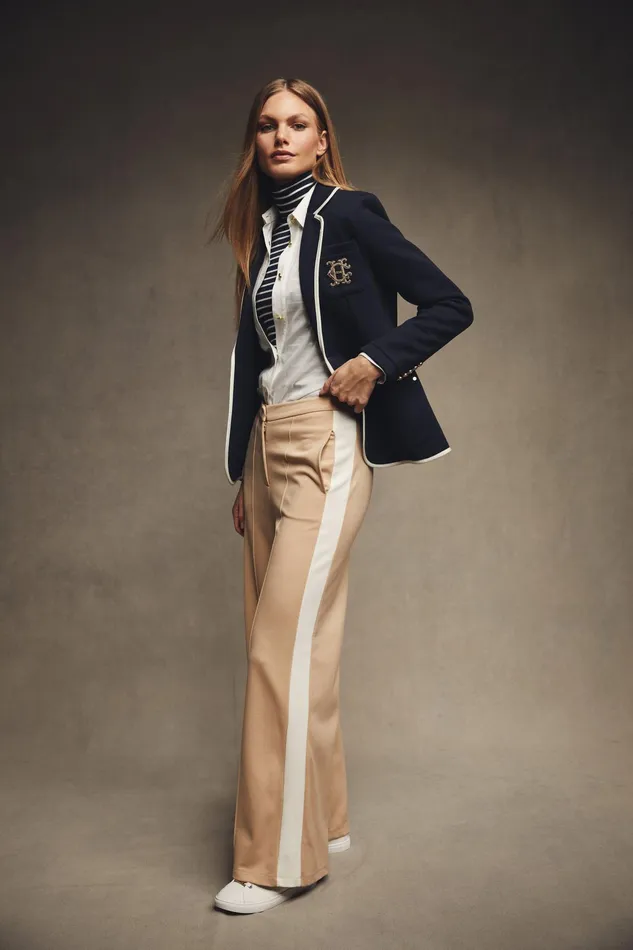 Holland Cooper Wide Leg Pant Camel Women Trousers