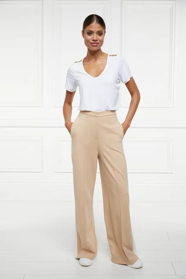 Holland Cooper Wide Leg Pant Camel Women Trousers Holland Cooper Wide Leg Pant Camel Women Trousers