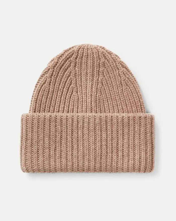 Home and Accessories Shop Veronica Beard Cashmere Bulky Ribbed Hat Beige