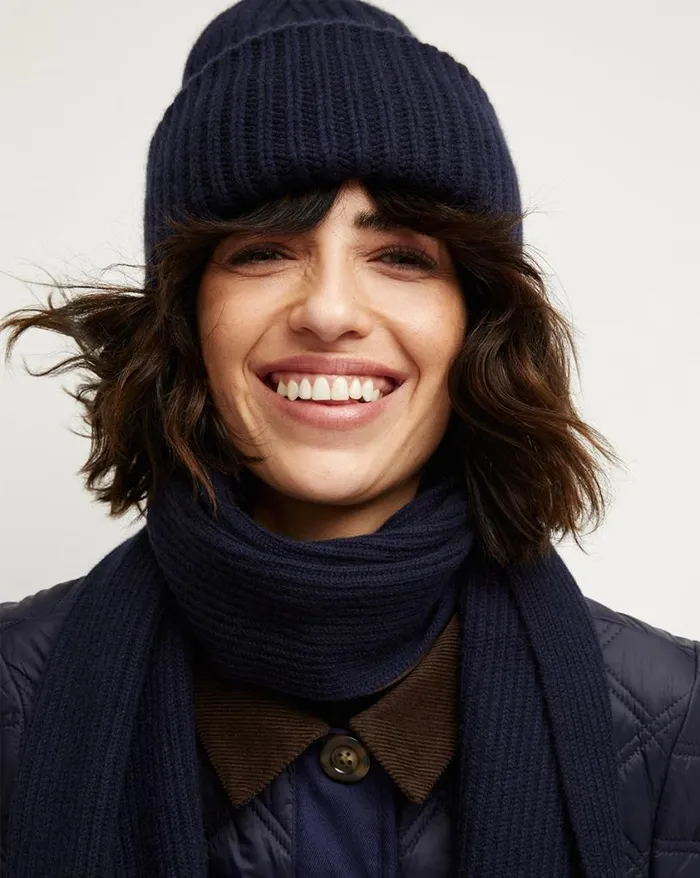 Home and Accessories Shop Veronica Beard Cashmere Bulky Ribbed Hat Beige