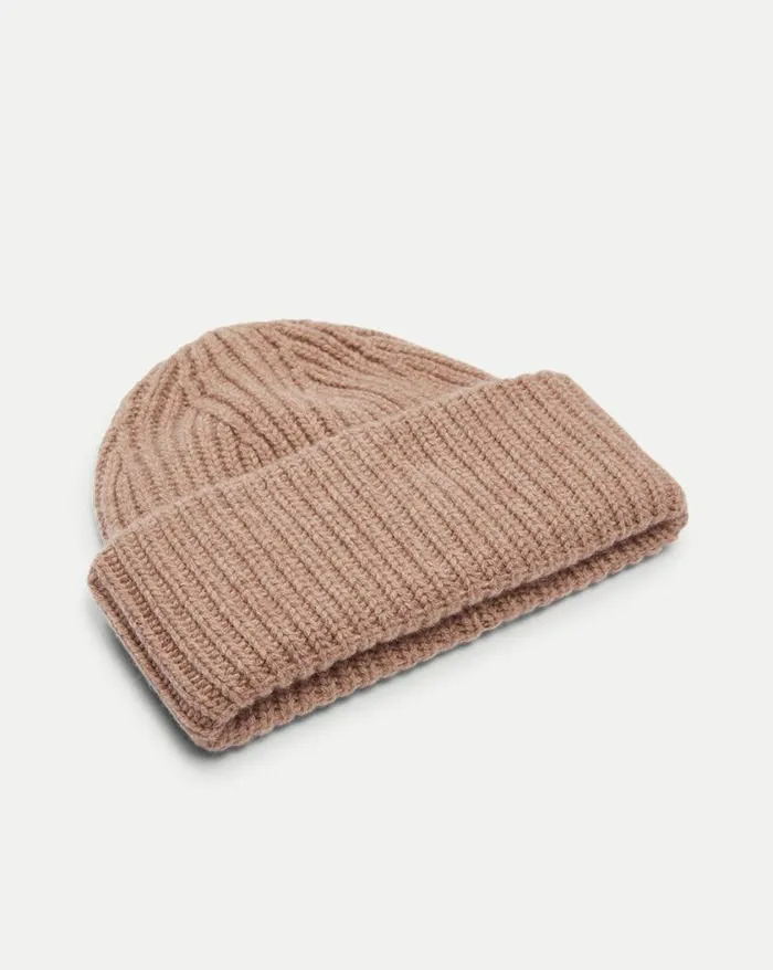 Home and Accessories Shop Veronica Beard Cashmere Bulky Ribbed Hat Beige