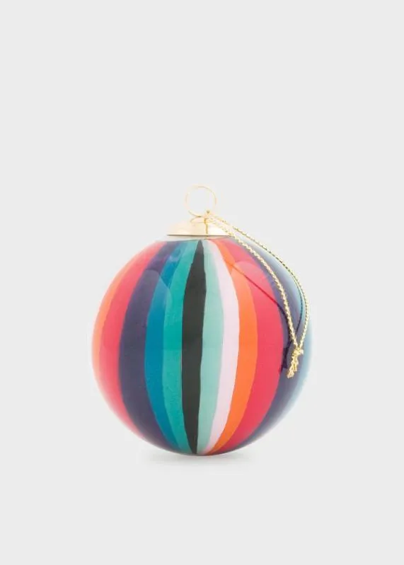 Home HandPainted 039Artist Stripe039 Glass Bauble Paul Smith Decorative Accessories