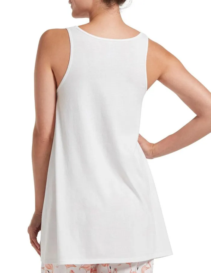 Hue FlamingoAGo Swing Tank White Women Tops