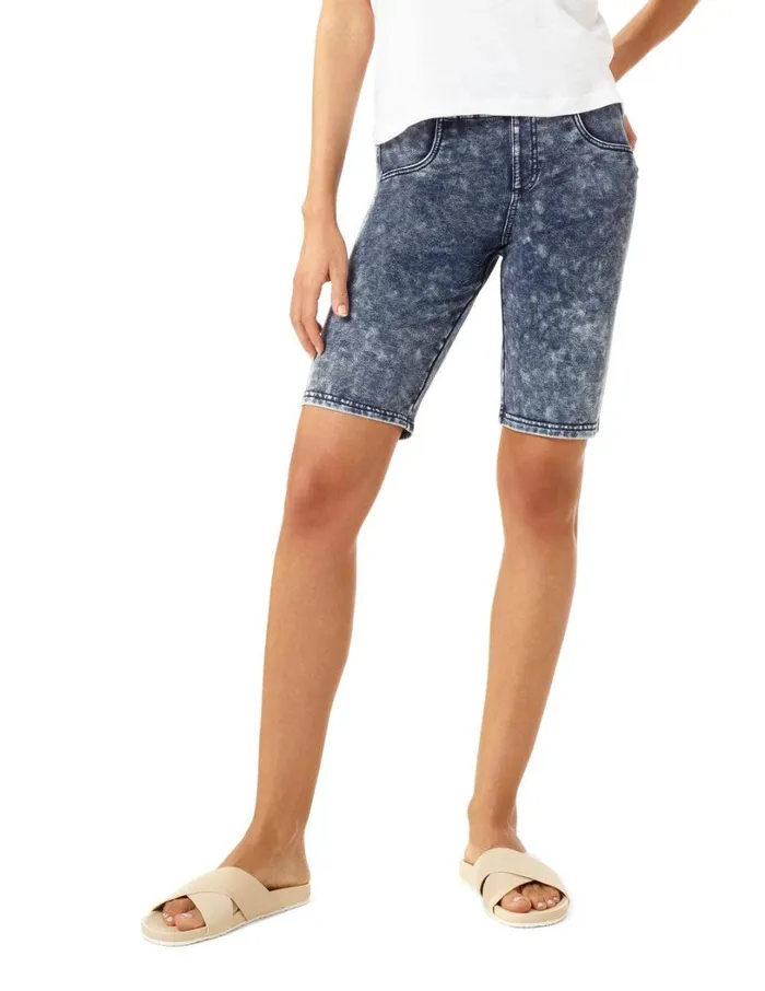 Hue Game Changing Bermuda Short Indigo Cloud Wash Women Shorts and Skirts