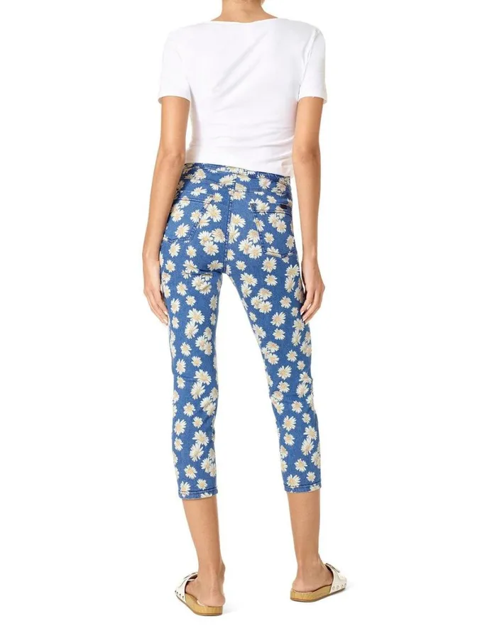 Hue HiRise Daisy Denim Capri Legging Medium Wash Women Denim