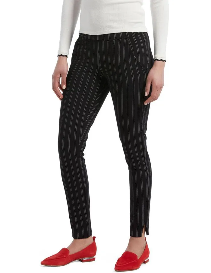 Hue Pinstripe Ponte 78 Leggings Black Women Ponte