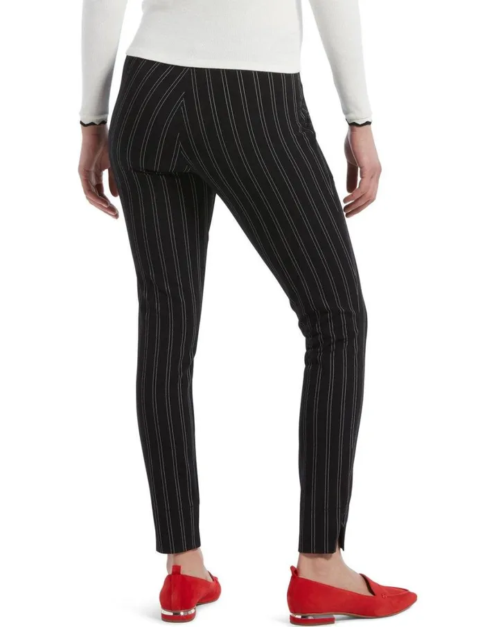 Hue Pinstripe Ponte 78 Leggings Black Women Ponte