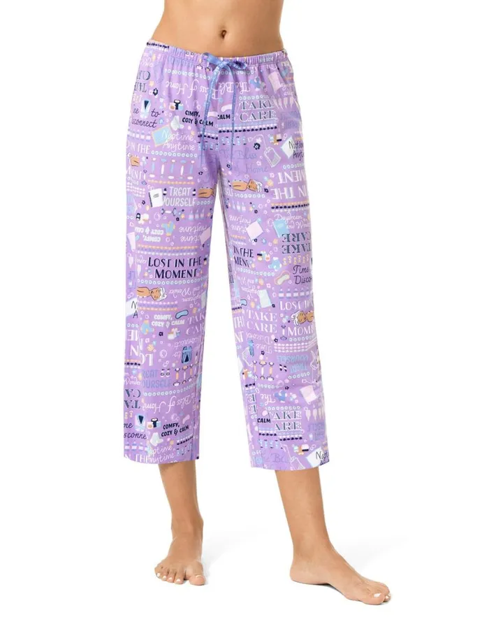 Hue Self Care Mantras PJ Capri Bougainvillea Women Plus Size
