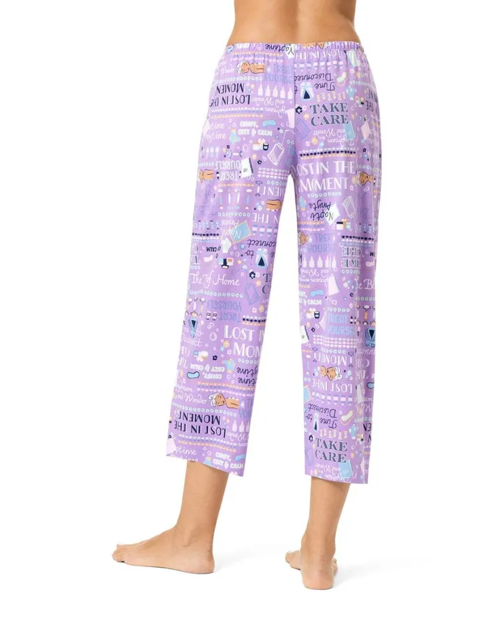 Hue Self Care Mantras PJ Capri Bougainvillea Women Plus Size