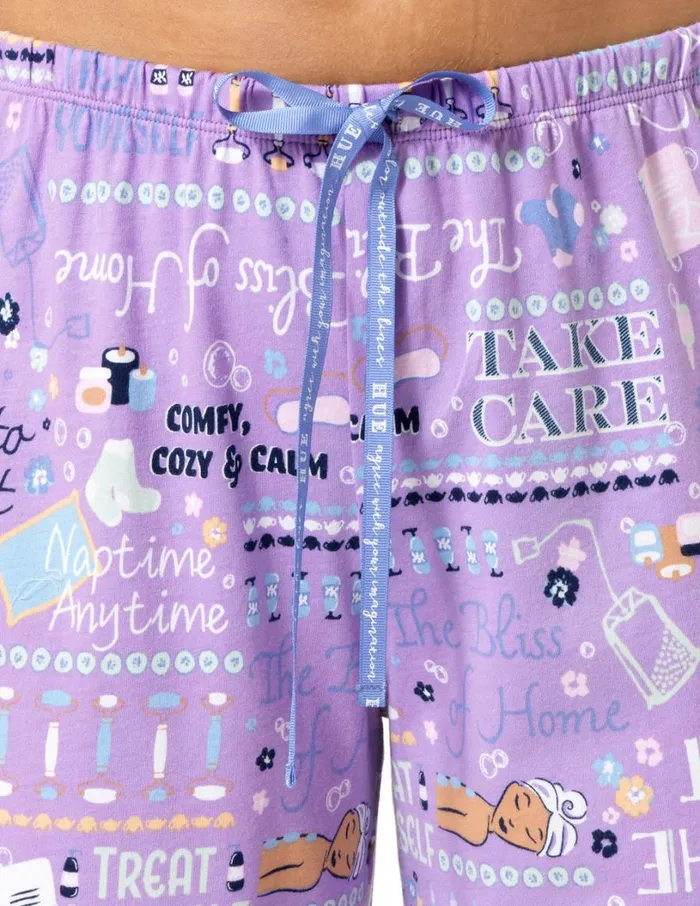 Hue Self Care Mantras PJ Capri Bougainvillea Women Plus Size