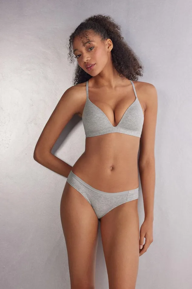 Intimissimi Bikini Panties Women Cotton Panties Grey 031 8211 Light Heathered Grey