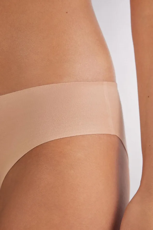 Intimissimi Bikini Panties Women Seamless Cotton Panties Natural 044 8211 Honey Soft Beige