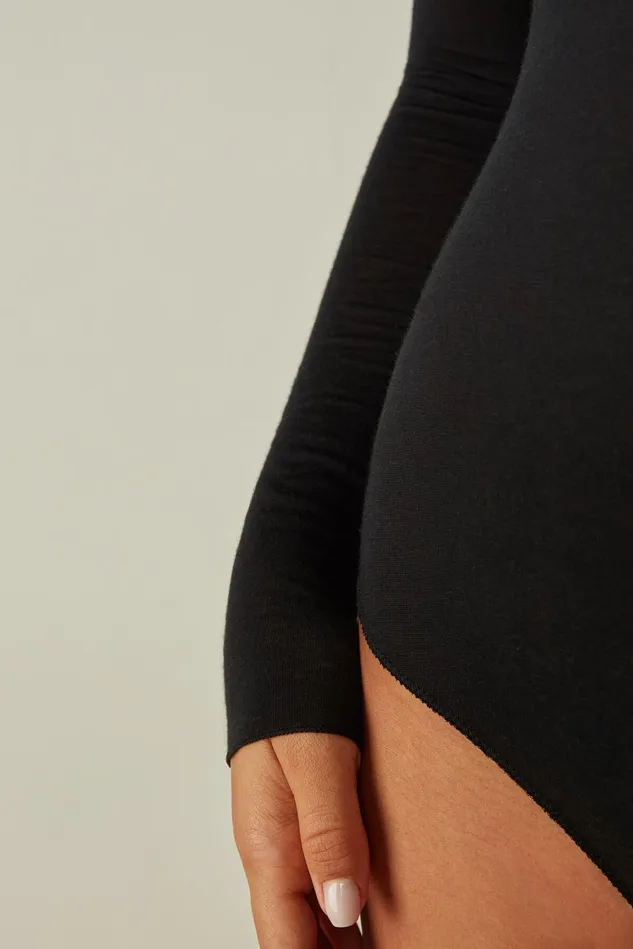 Intimissimi Bodysuits Women High Collar Bodysuit In Modal Ultralight With Cashmere Black 019 8211 Black