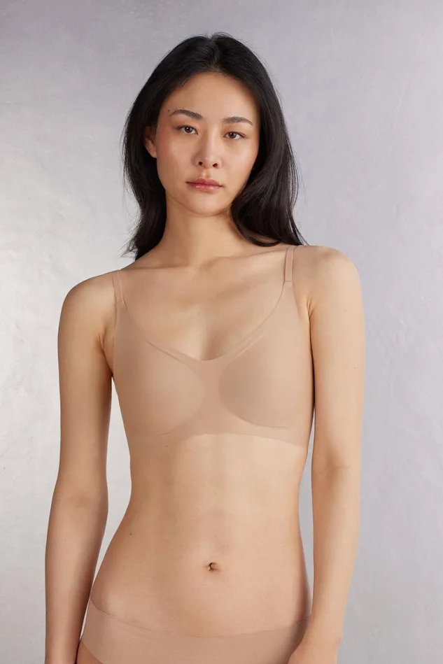 Intimissimi Bralette Women Eri Microfiber Bra Natural 044 8211 Honey Soft Beige