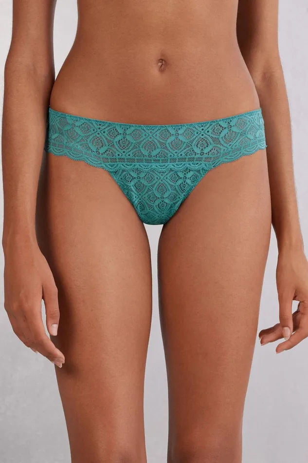 Intimissimi Brazilian Cut Women Lace Brazilian Blue 654j 8211 Lagoon Blue